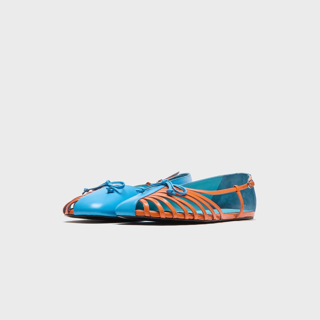 Abra Double Shoe Ballerina Flats - Aqua