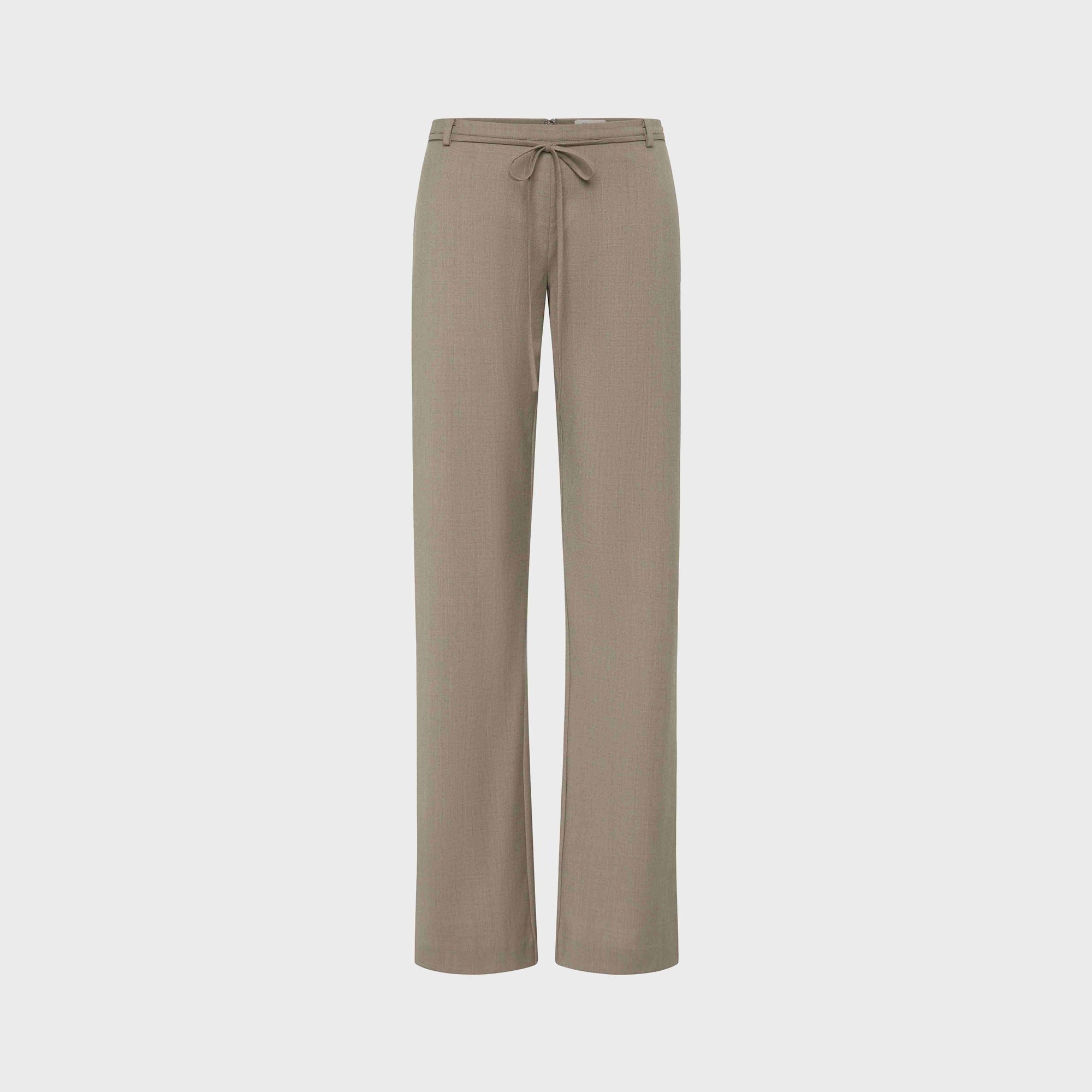 St. Agni 90s Belt Minimal Pant - Light Taupe