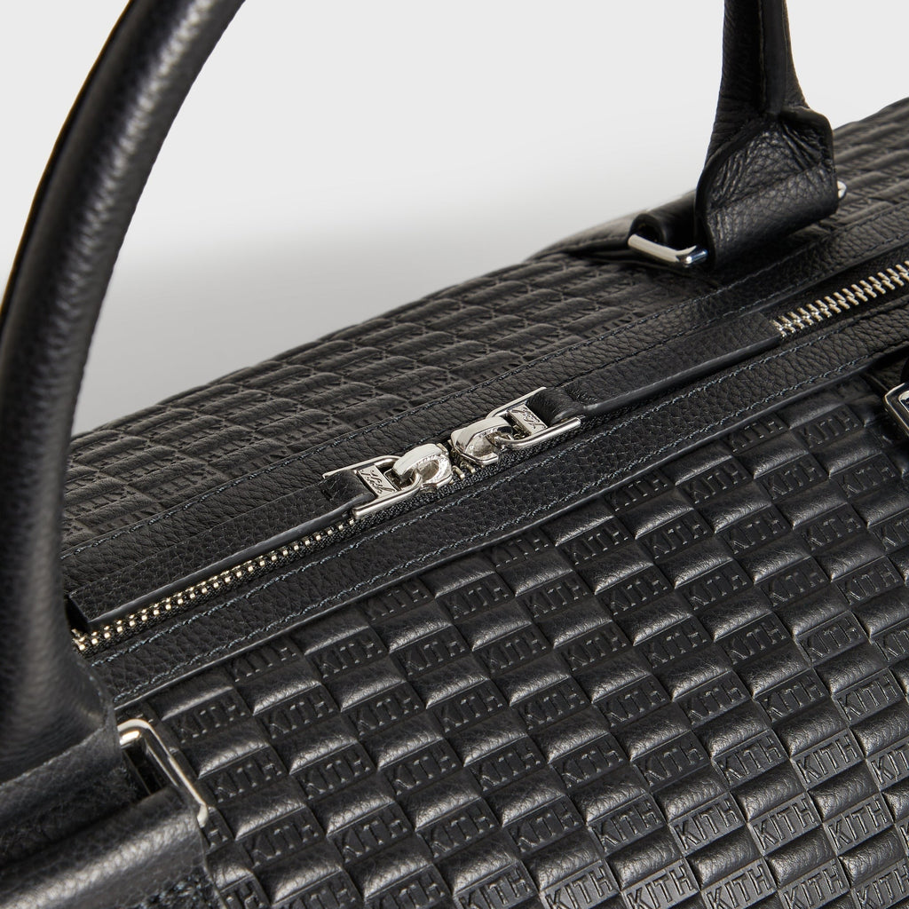 Kith Monogram Tumbled Leather Traveler K55 Duffle Bag - Black