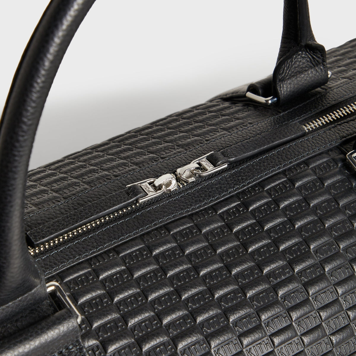 Kith Monogram Tumbled Leather Traveler K55 Duffle Bag - Black