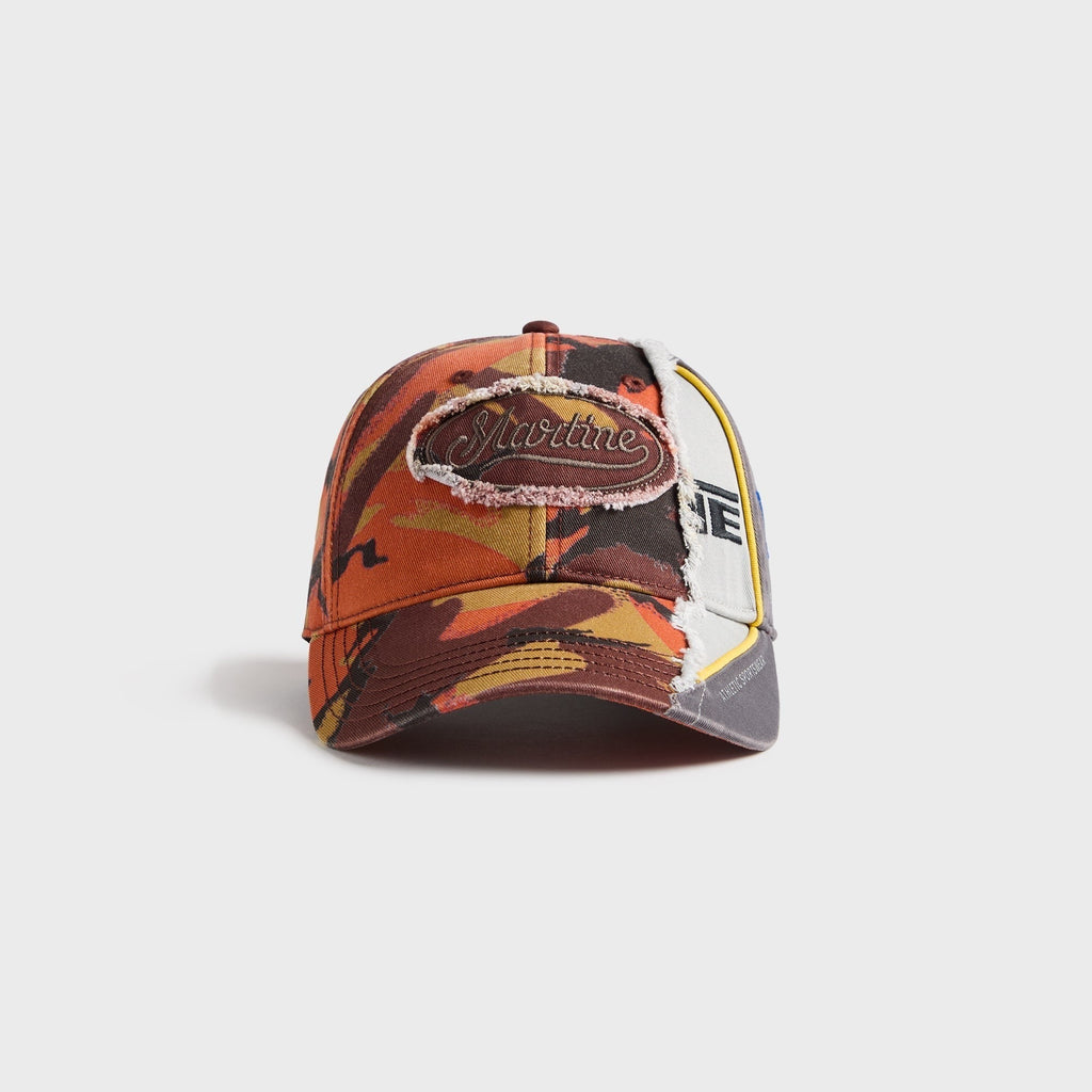Martine Rose Collage Cap - Orange Camo / Grey