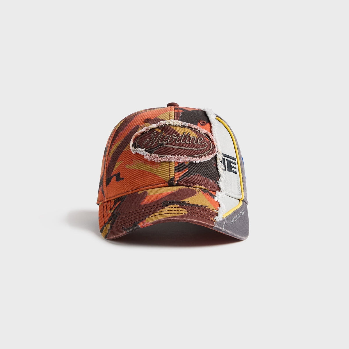 Martine Rose Collage Cap - Orange Camo / Grey