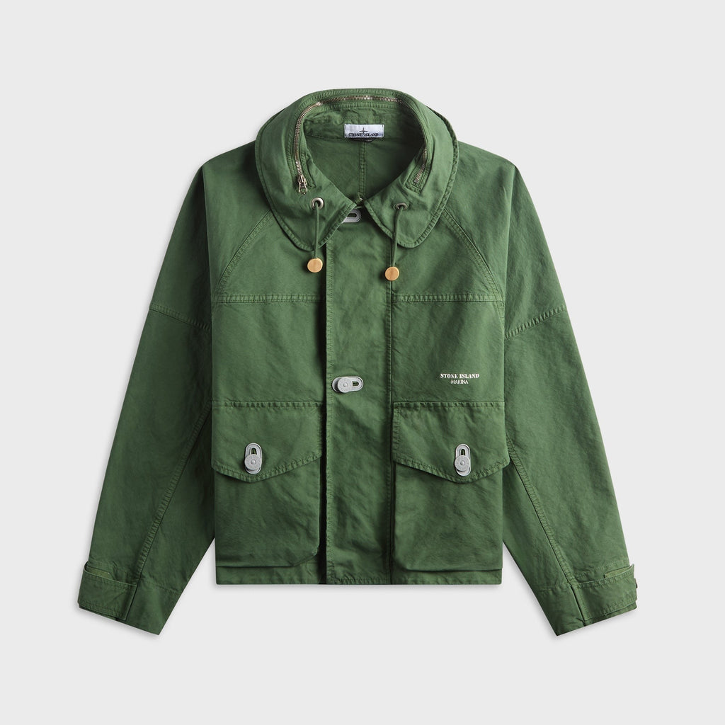 Stone Island Nyco Panama Marina Coach Jacket - Quartz Green