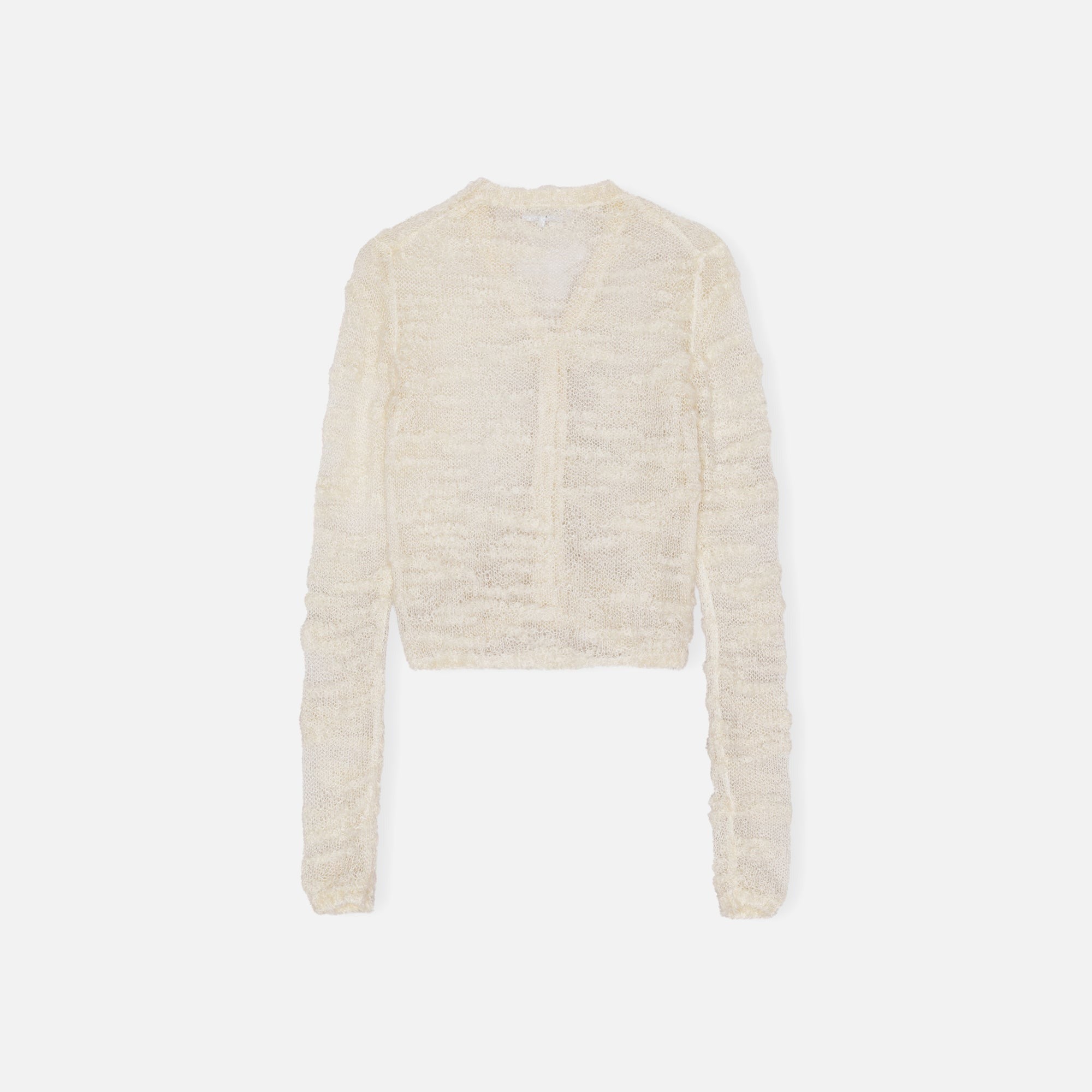 Ganni Alpaca Mohair Boucle Cardigan - Egret