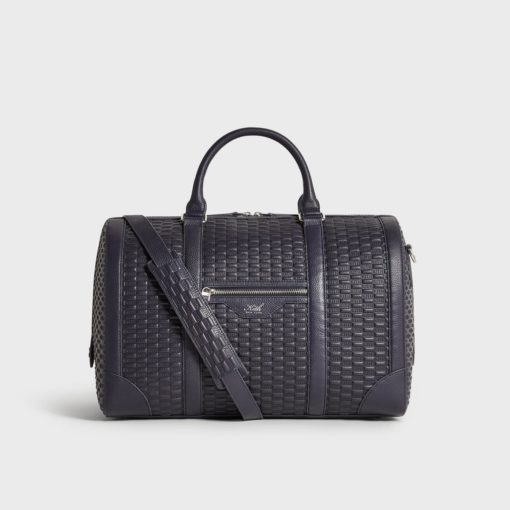 Kith Monogram Tumbled Leather Traveler K40 Duffle Bag - Ink
