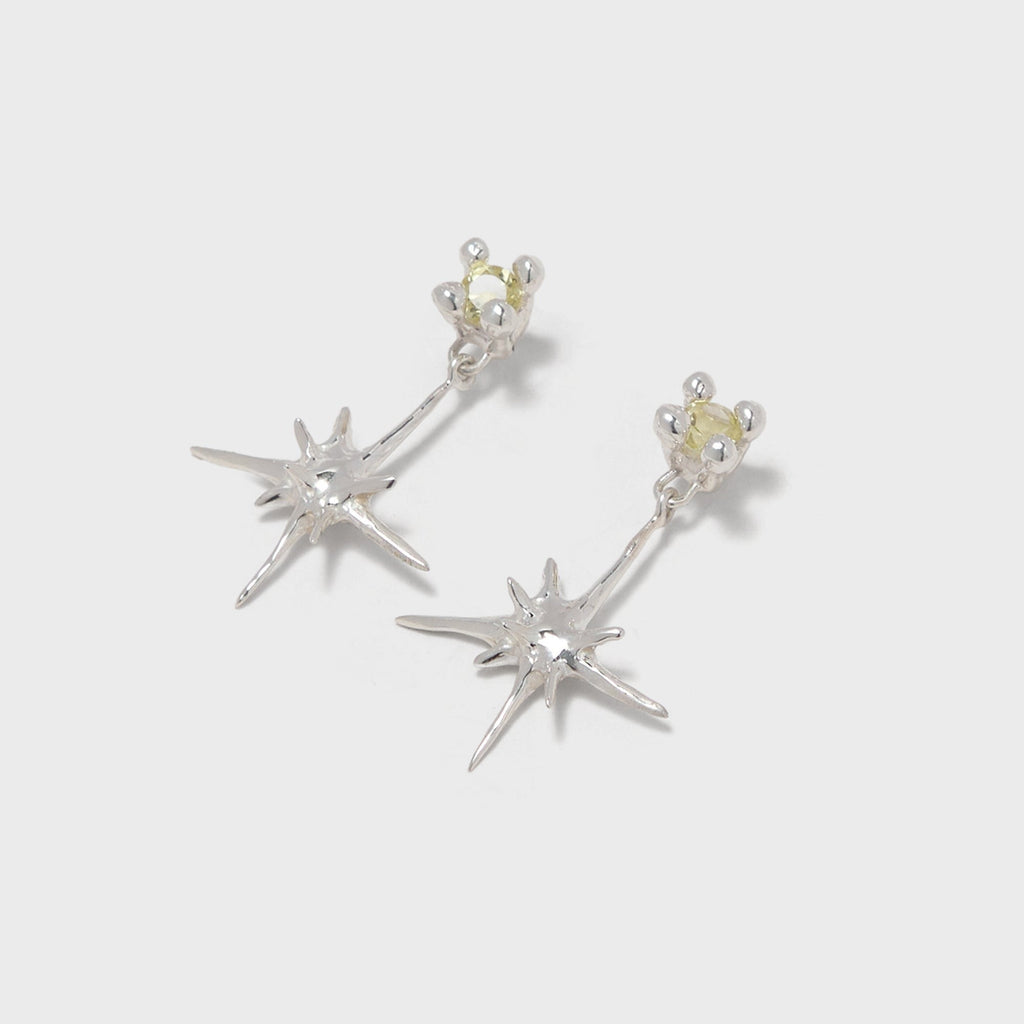Faris Uni Gem Drop Earrings - Sterling Silver / Lemon Topaz