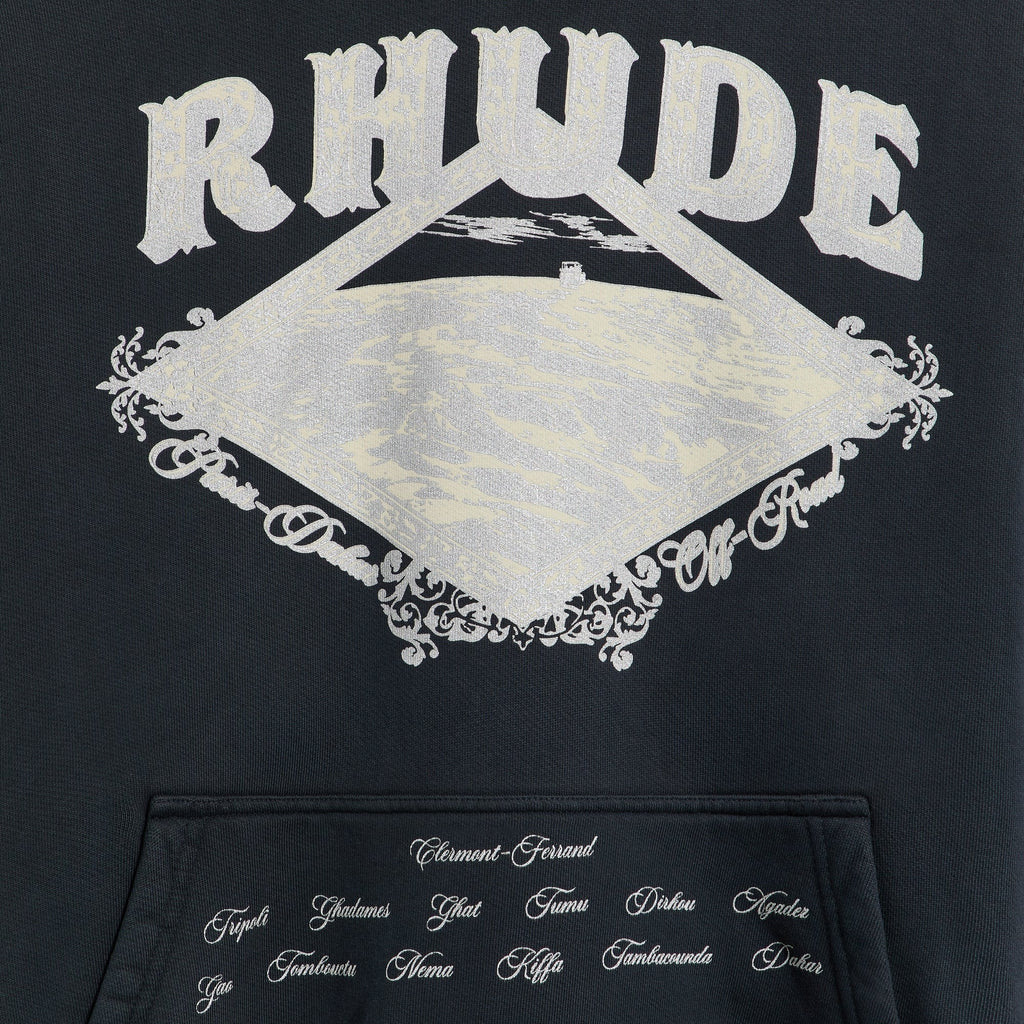Rhude Dakar Convoy Hoodie - Vintage Black / Silver
