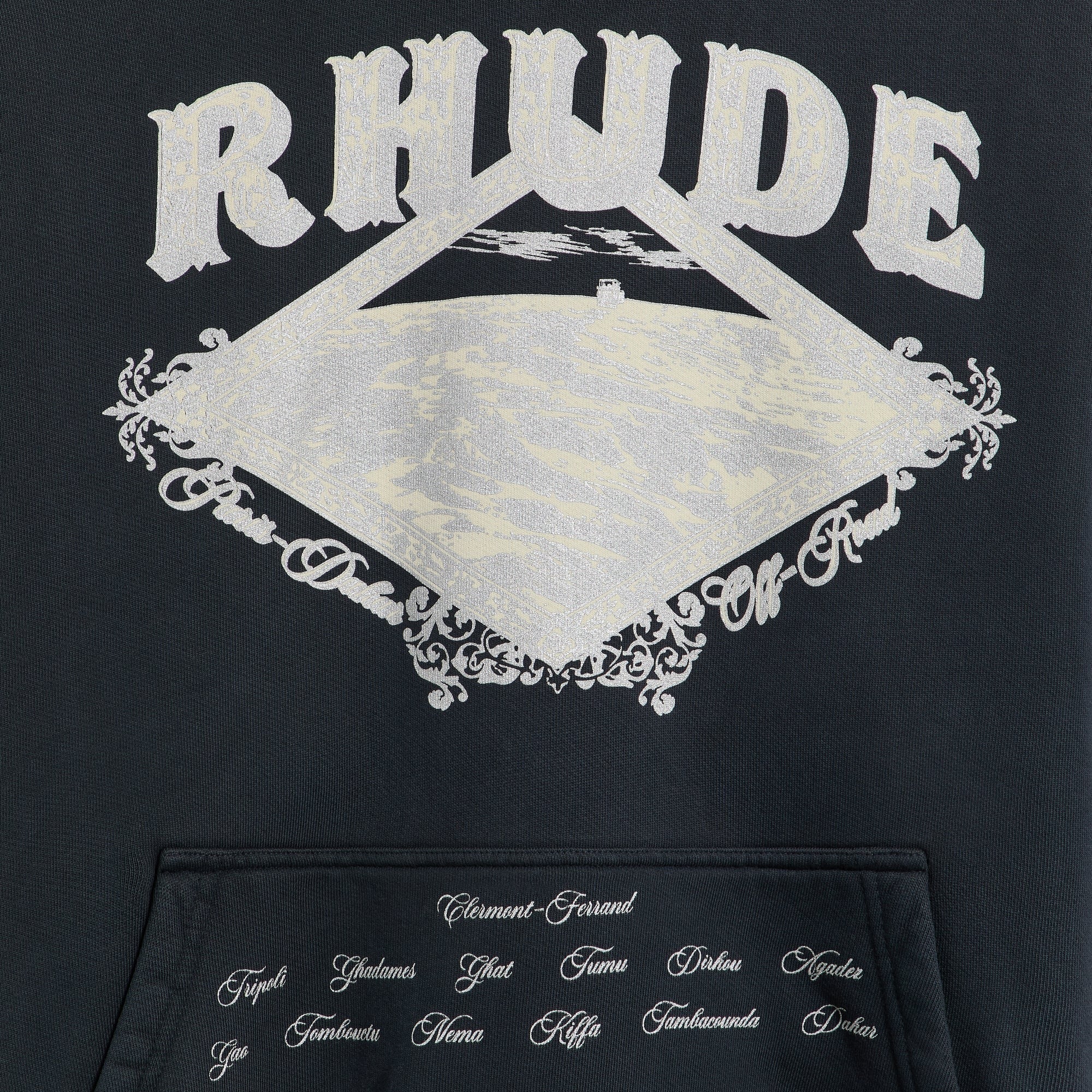 Rhude Dakar Convoy Hoodie - Vintage Black / Silver
