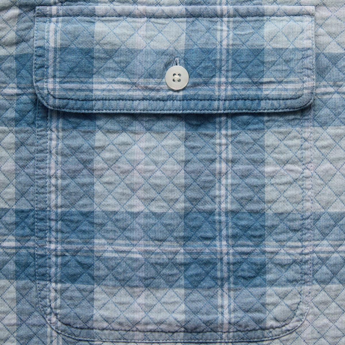 Kith Washed Indigo Plaid Henson Shirt - Light Indigo