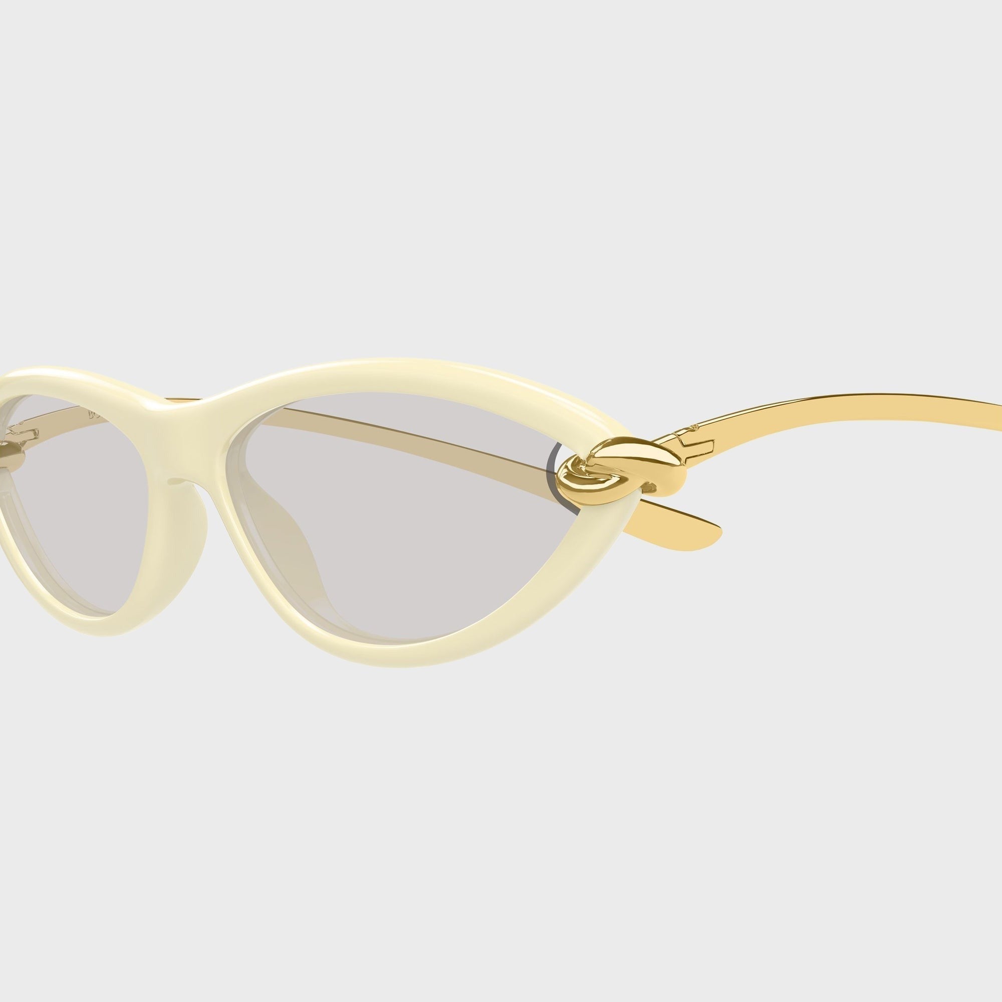 Bottega Veneta Knot Cat-Eye Sunglasses - Beige / Grey
