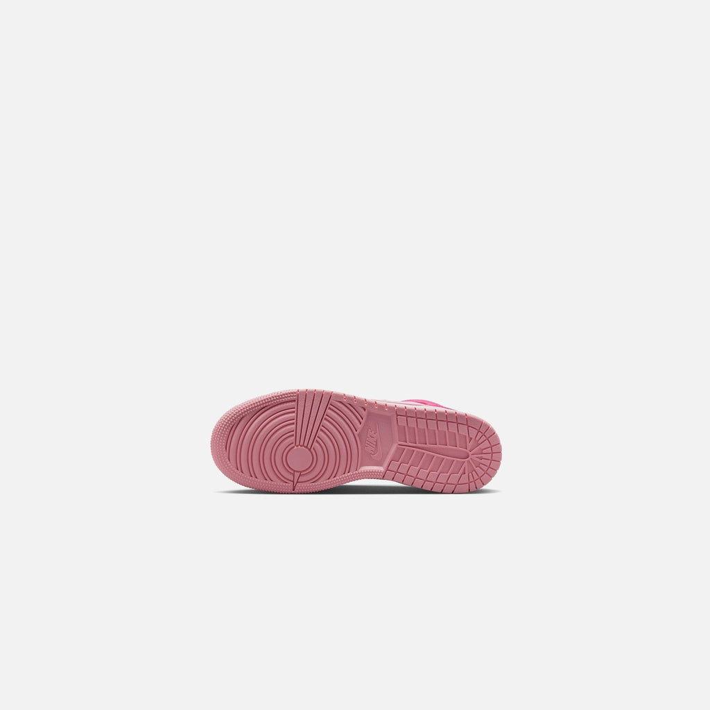Nike Grade School Air Jordan 1 Mid - White / Med Soft Pink / Fierce Pink