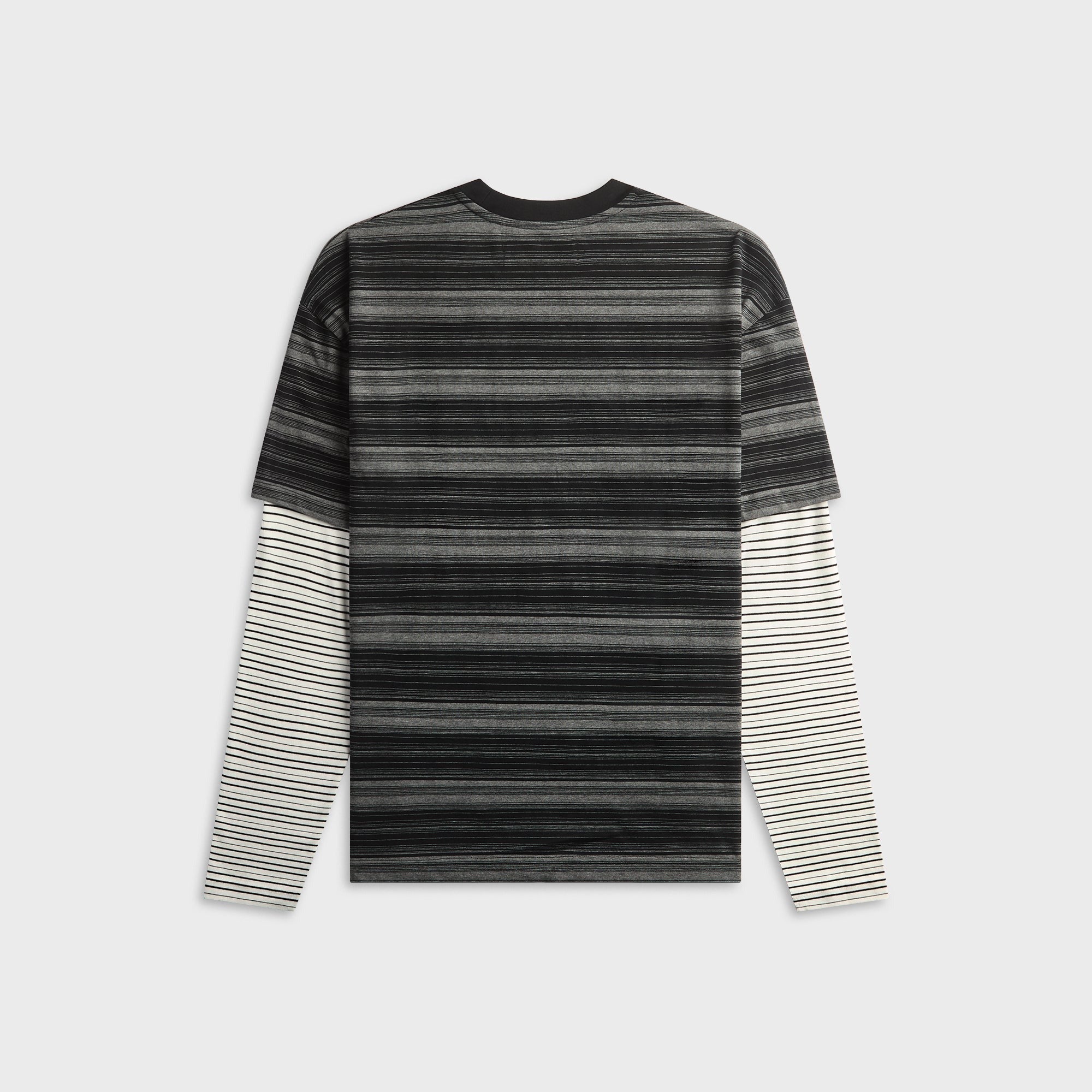 Metalwood Double Layer Striped Tee - Black