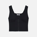 Frankies Bikinis Tea Eyelet Tank - Black