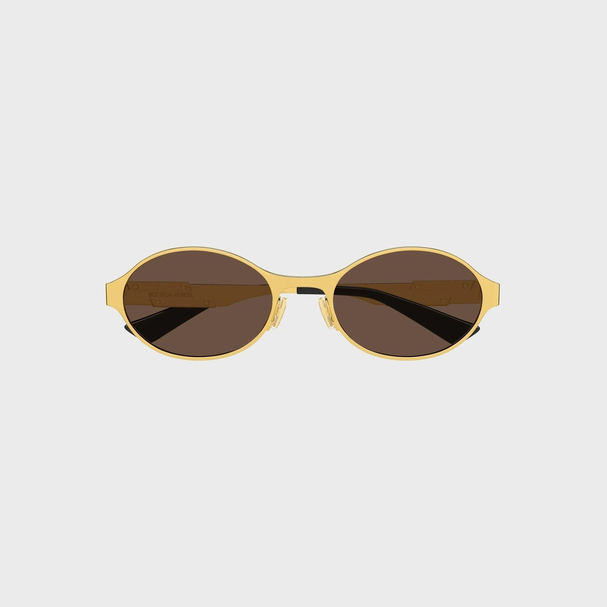 Bottega Veneta Dash Oval Sunglasses - Gold / Brown
