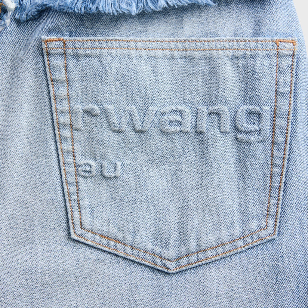 Alexander Wang Mid-rise Inverted Blow Up Jean With Embossed Logo - Inverted Bleach Blue
