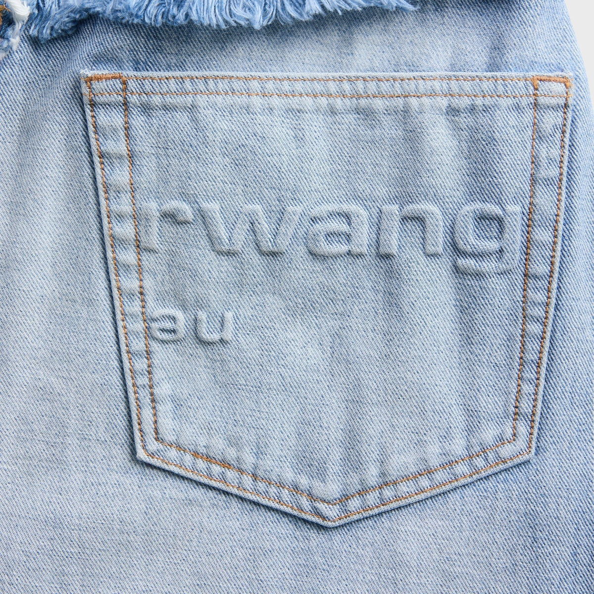 Alexander Wang Mid-rise Inverted Blow Up Jean With Embossed Logo - Inverted Bleach Blue