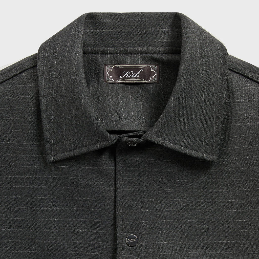 Kith Double Weave Montague Shirt - Dark Heather Grey