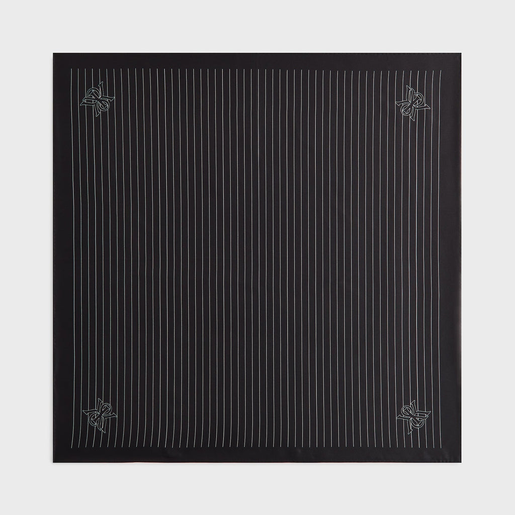 Kith Printed Silk Scarf - Black