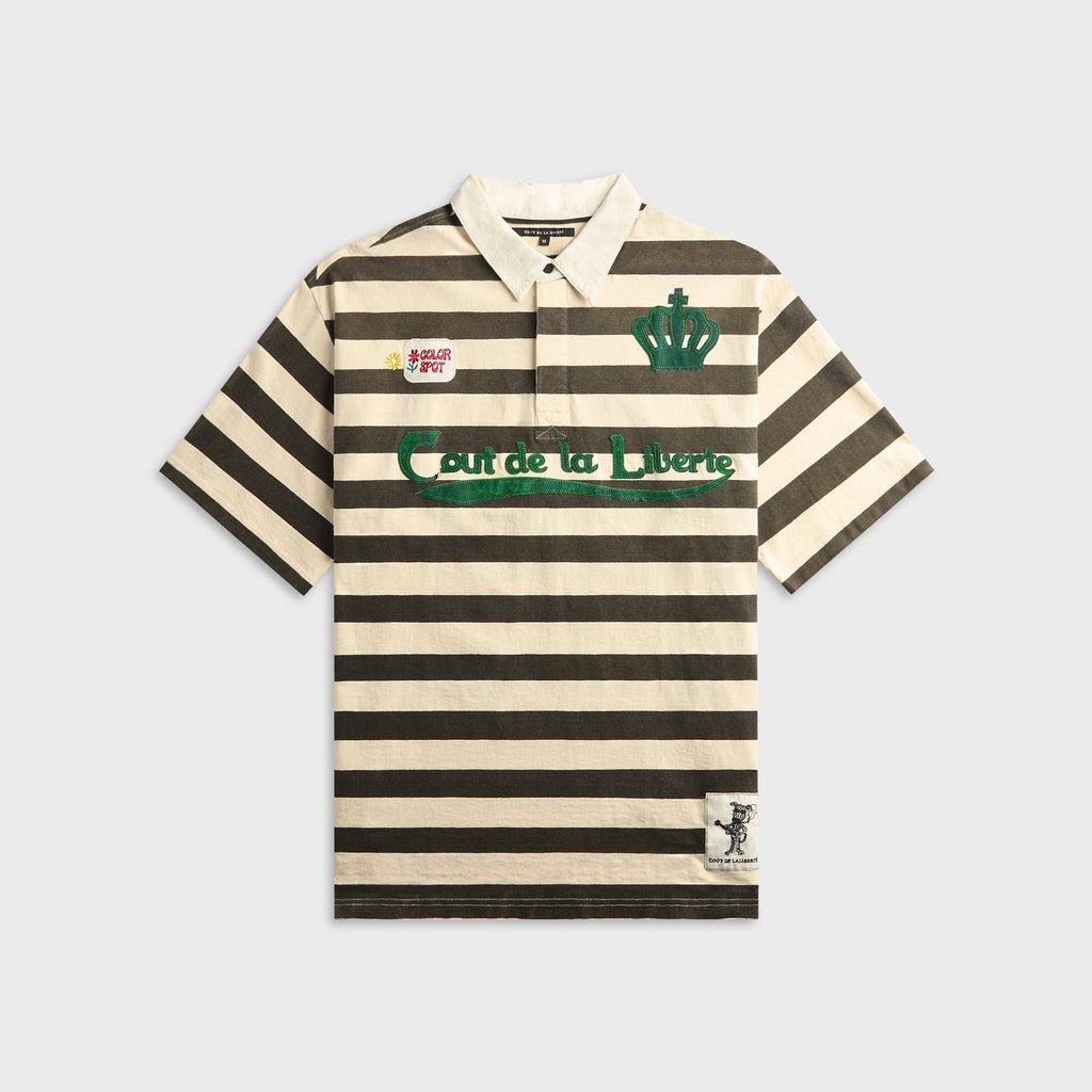 Coût De La Liberté Connor Stripe Rugby With Crystal Embroidered CDLL 56 Shirt - Ozone Black