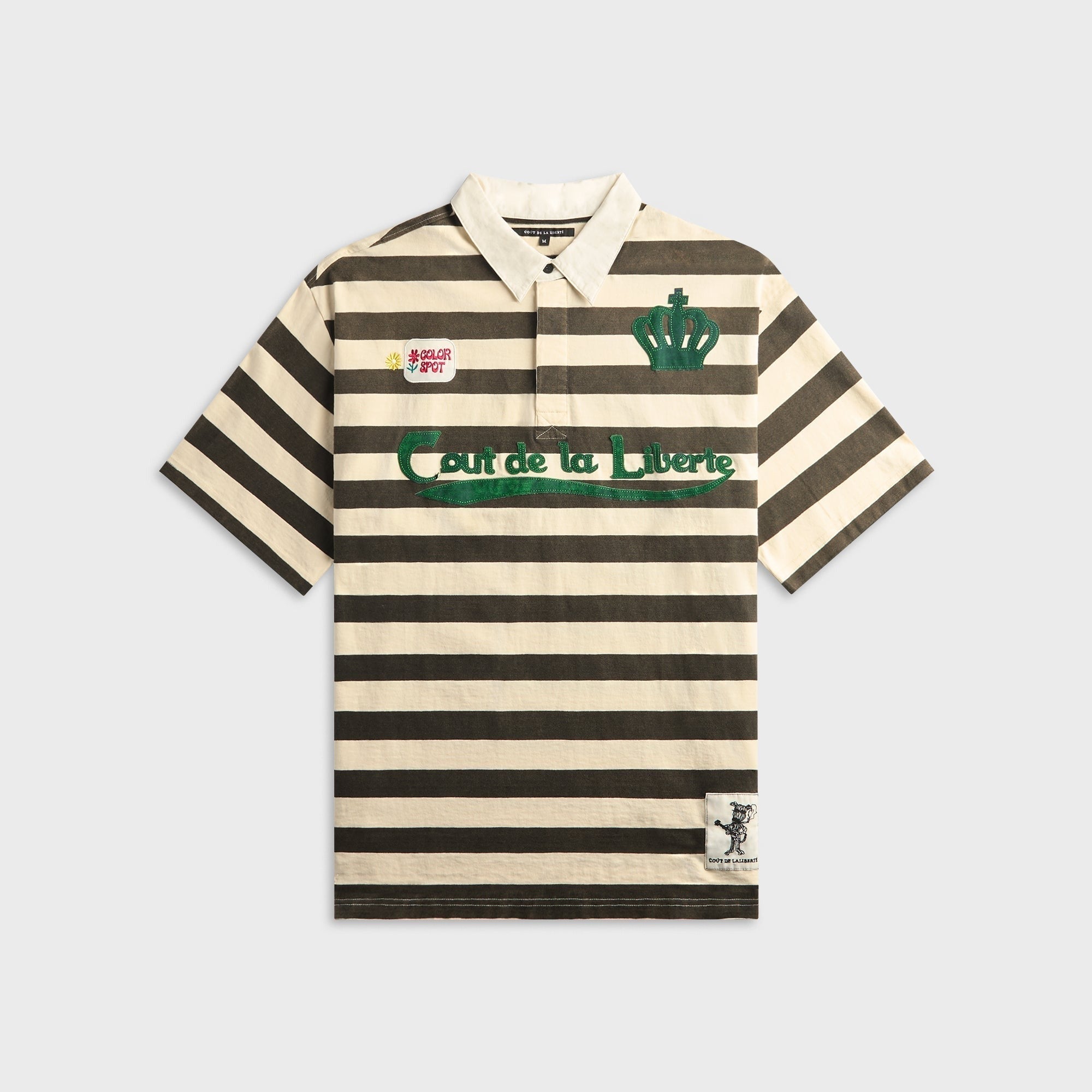 Coût De La Liberté Connor Stripe Rugby With Crystal Embroidered CDLL 56 Shirt - Ozone Black