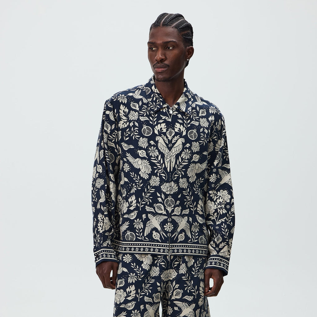 Kith Cupro Linen Connor Blouson Jacket - Nocturnal