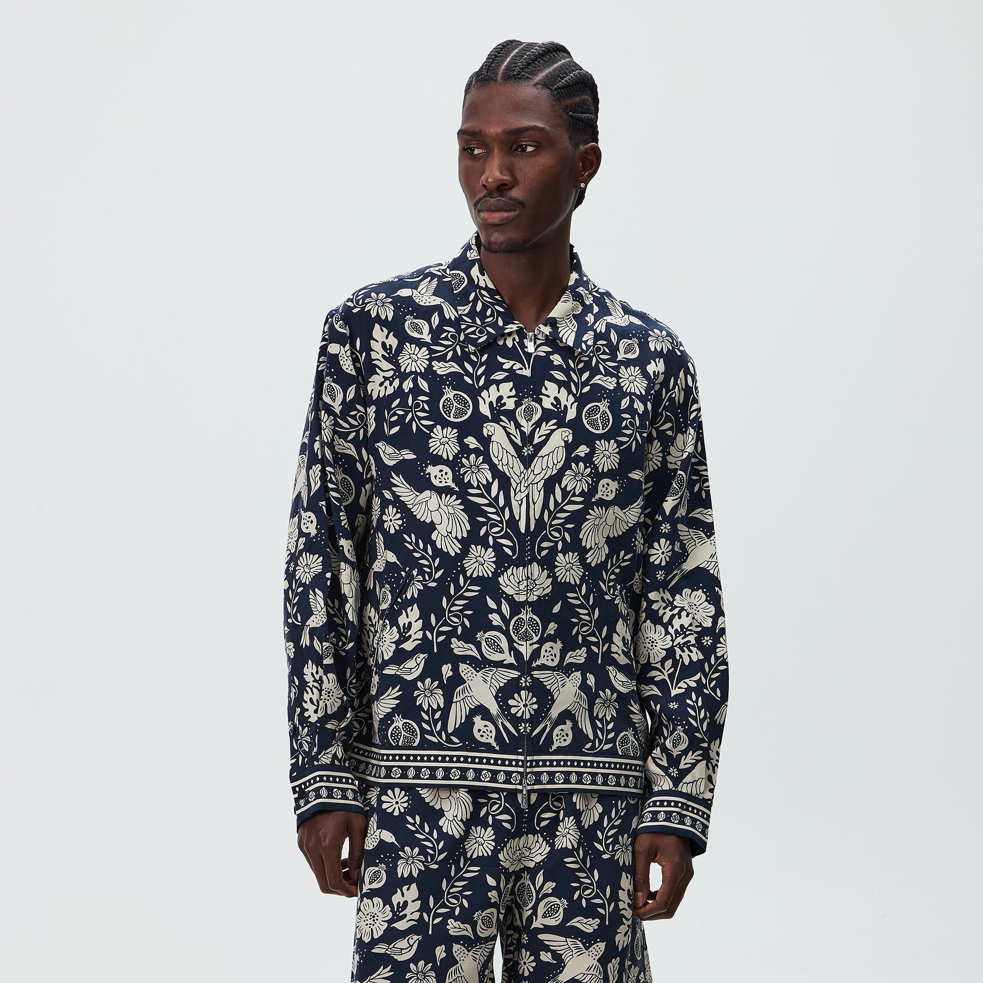Kith Cupro Linen Connor Blouson Jacket - Nocturnal