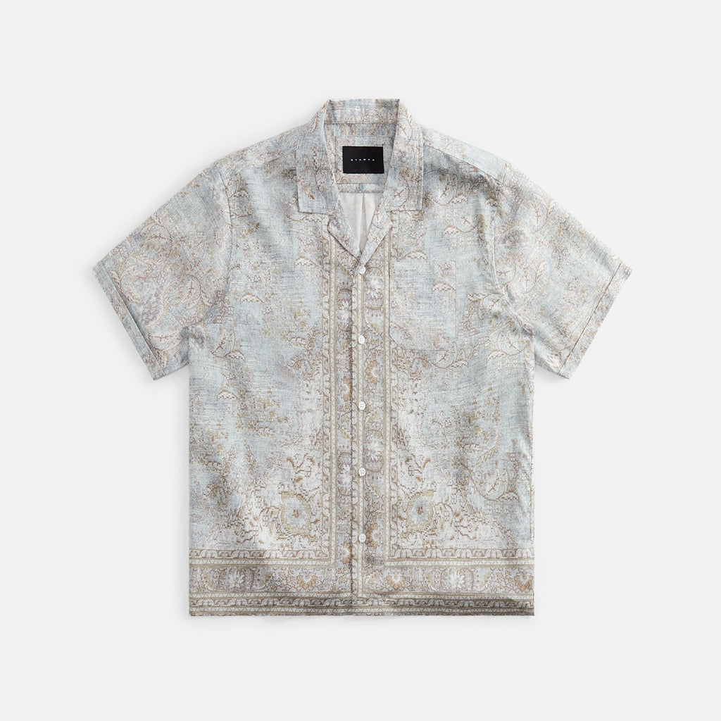 Stampd Rug Camp Collar Buttondown Rug Print V1 - Oatmeal Heather Grey / Beige