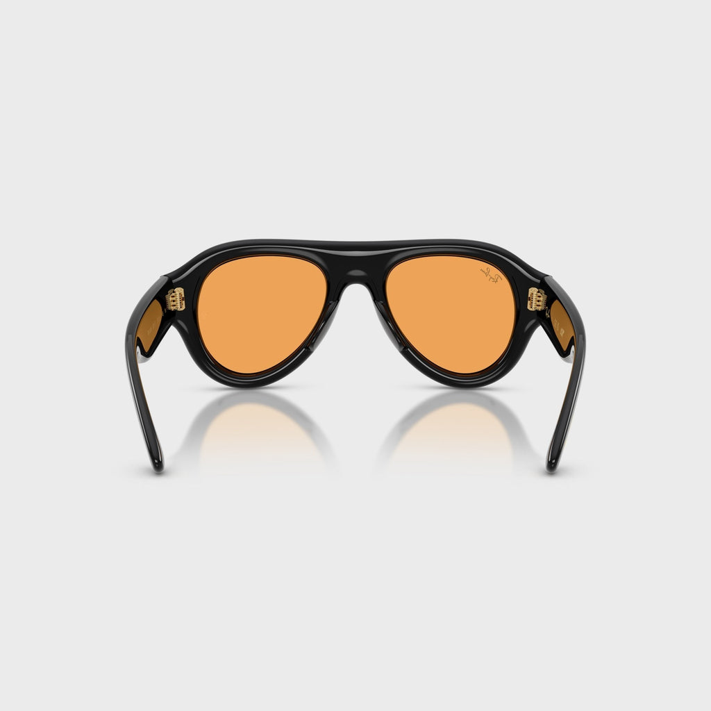 Ray-Ban x A$AP Rocky Aviator Puffer Sunglasses - Black Frame / Orange Lens