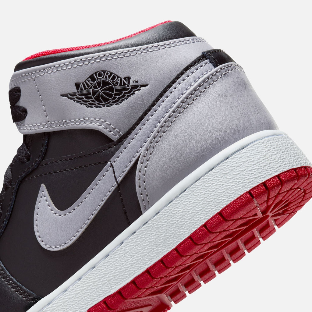 Jordan GS Air Jordan 1 Mid - Black / Cement Grey / Fire Red / White