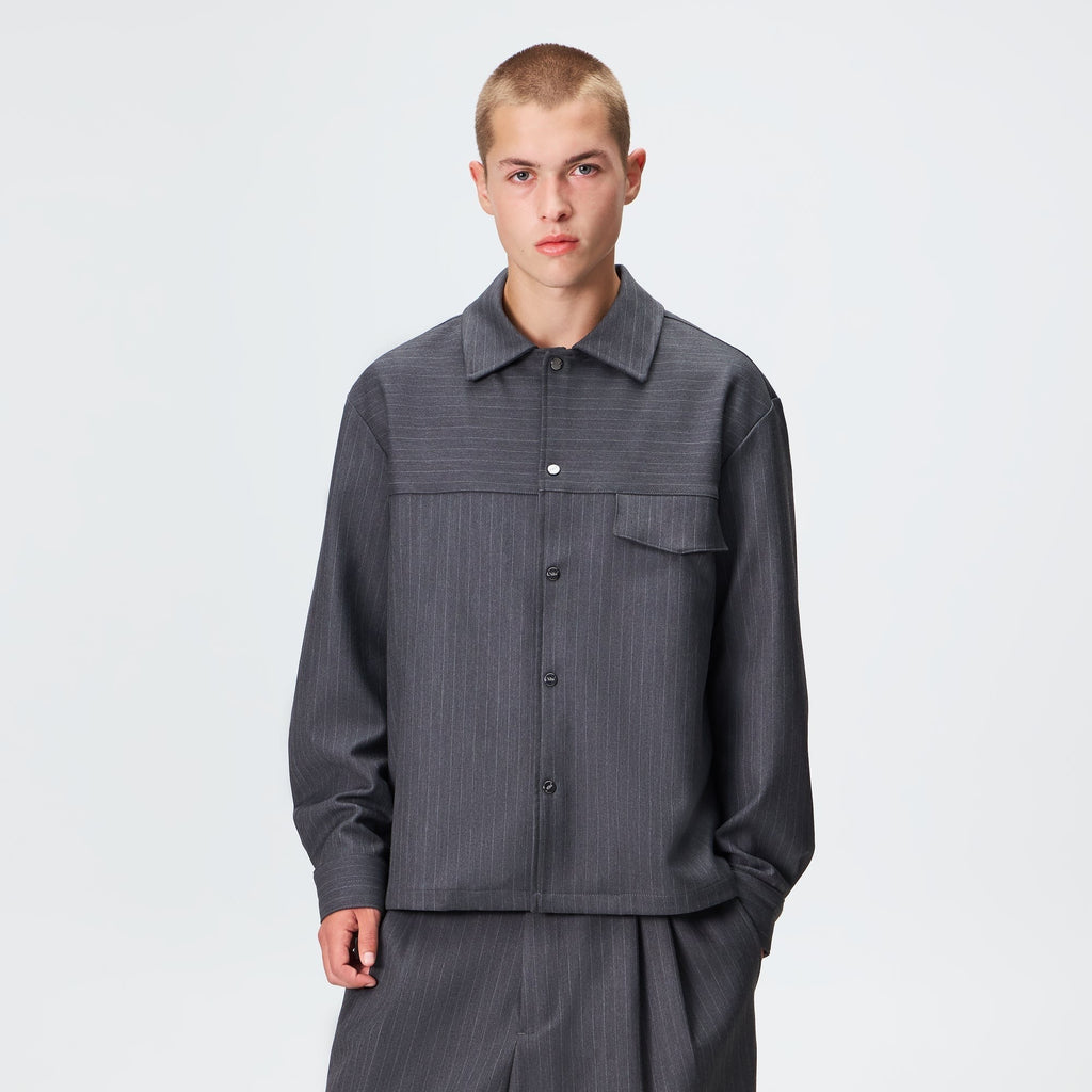 Kith Double Weave Montague Shirt - Dark Heather Grey