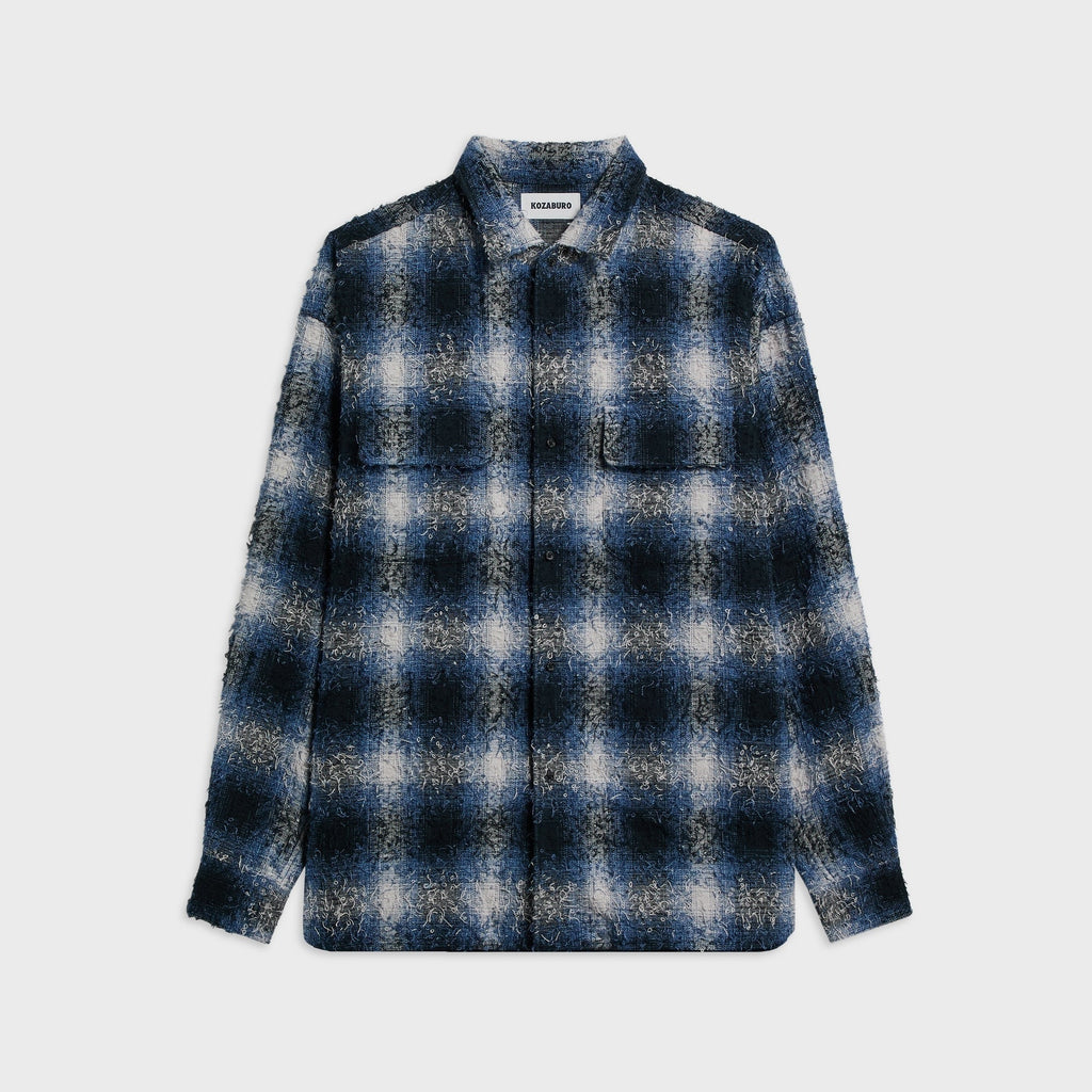 KOZABURO Boxy Fit Flap Pocket Shirt - Blue
