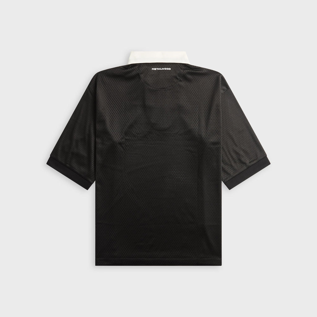 Metalwood Quarter Zip Jersey Polo - Black