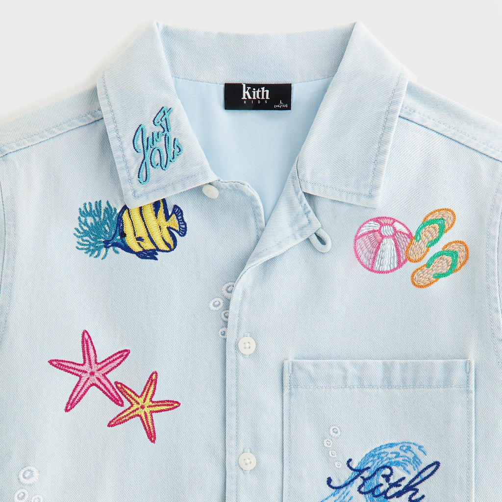 Kith Kids Novelty Thompson Camp Shirt - Light Indigo