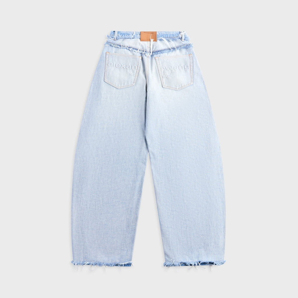 Alexander Wang Mid-rise Inverted Blow Up Jean With Embossed Logo - Inverted Bleach Blue