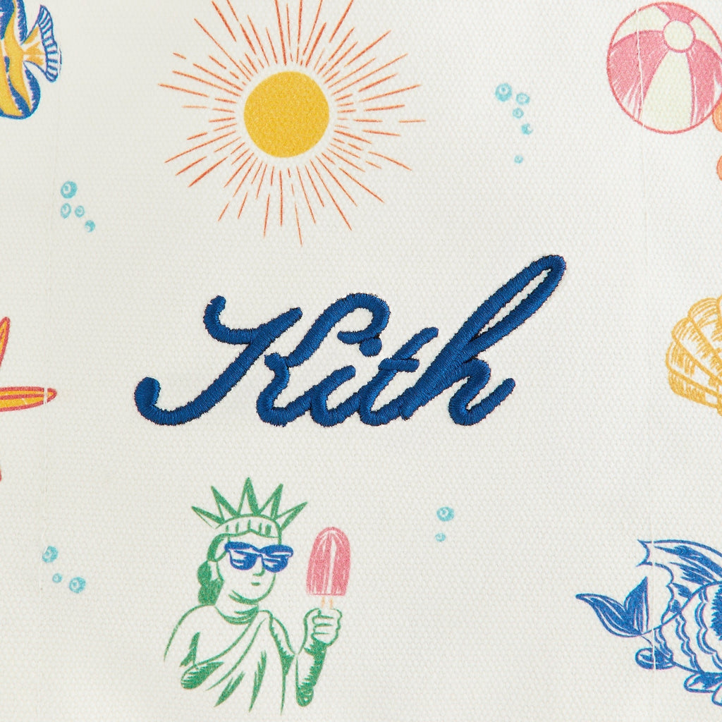 Kith Kids Canvas All-Over Printed Tote - Cobalt