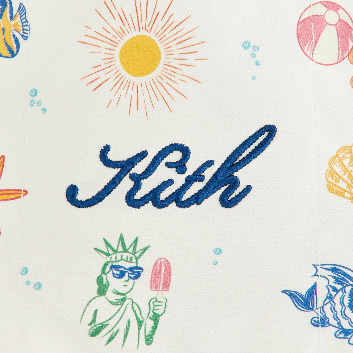Kith Kids Canvas All-Over Printed Tote - Cobalt