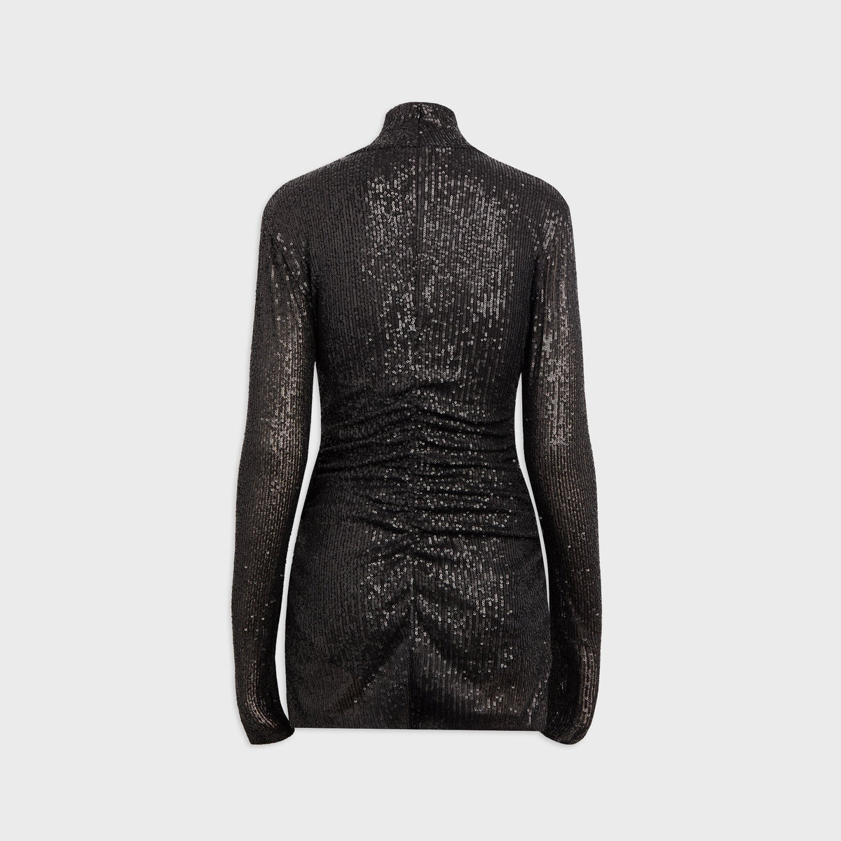Norma Kamali Long Sleeve Turtleneck Pickleball Dress - Black Sequin