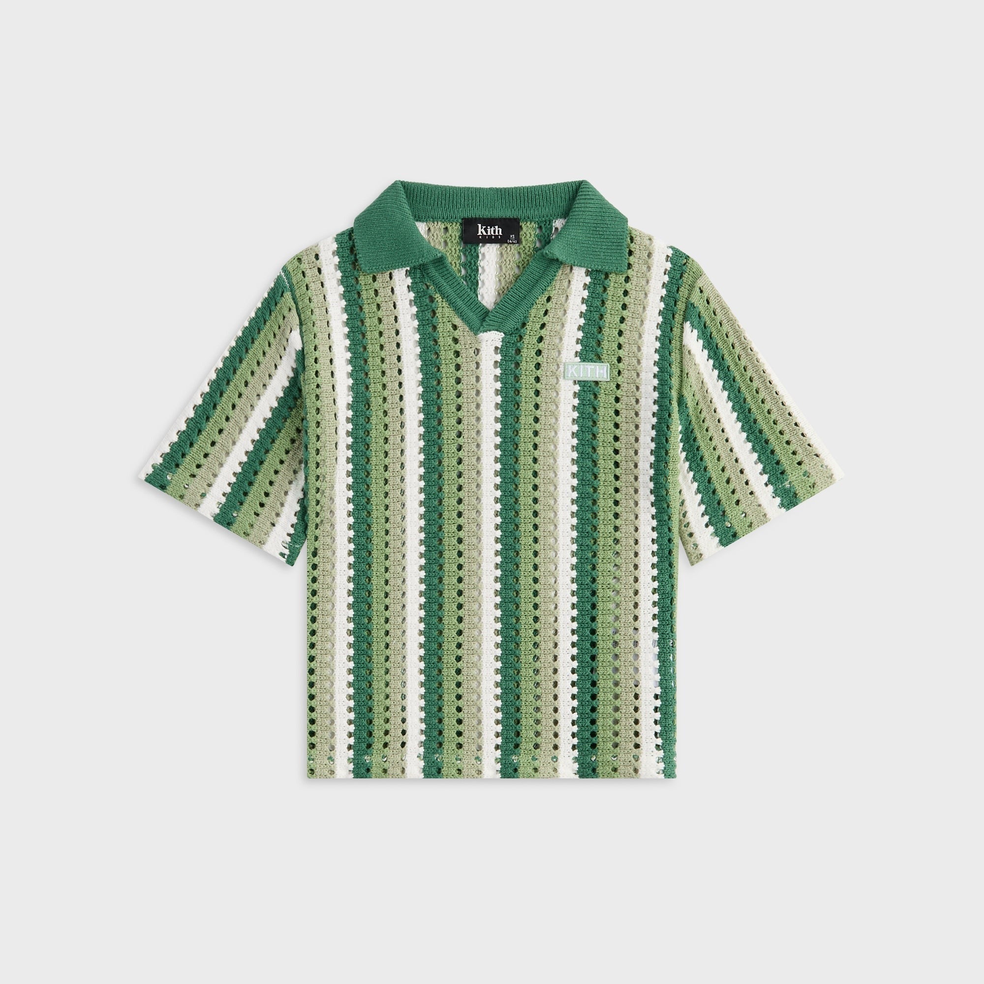 Kith Kids Open Knit Pullover Polo - Sage