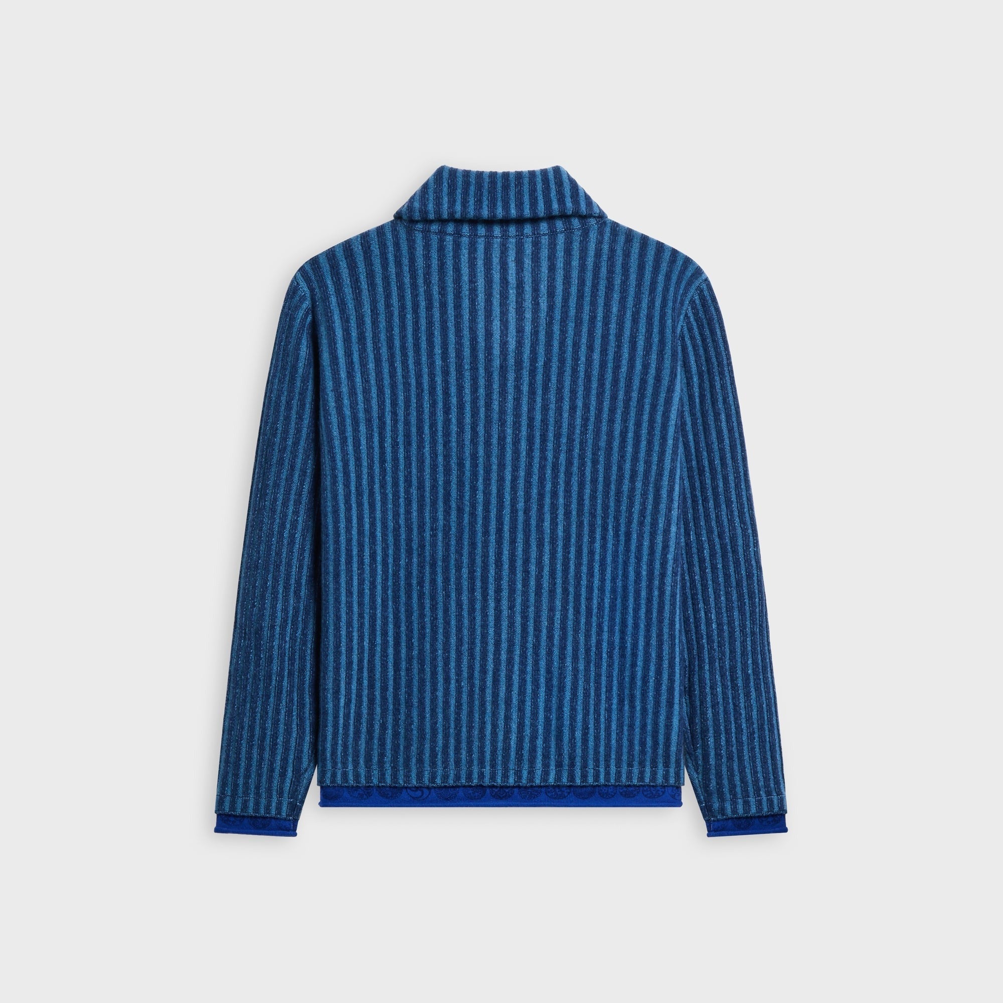 Adrian Cashmere Ribbed Zip Sweater - Navy