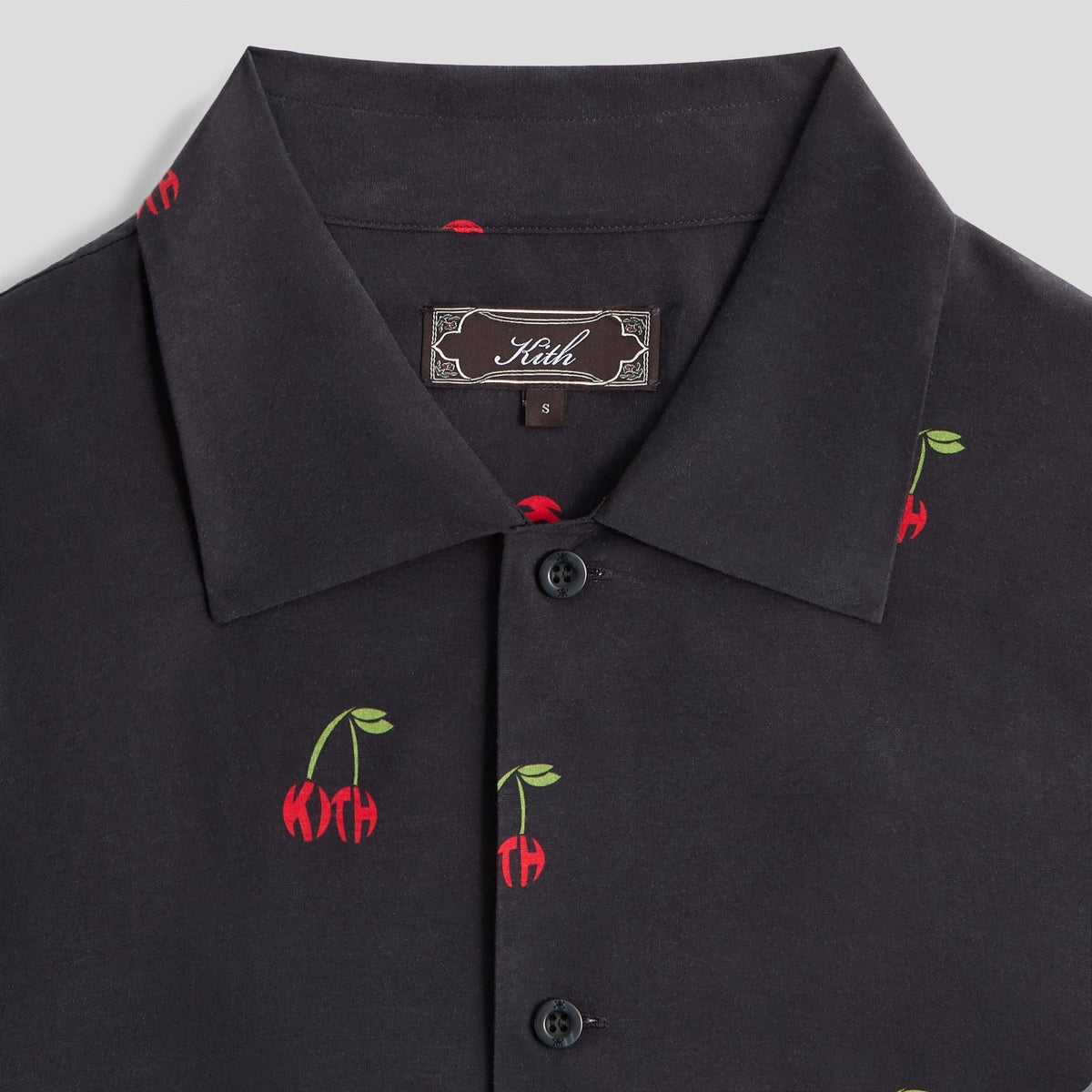 Kith Printed Cherry Cupro Linen Beckham Buttondown - Black