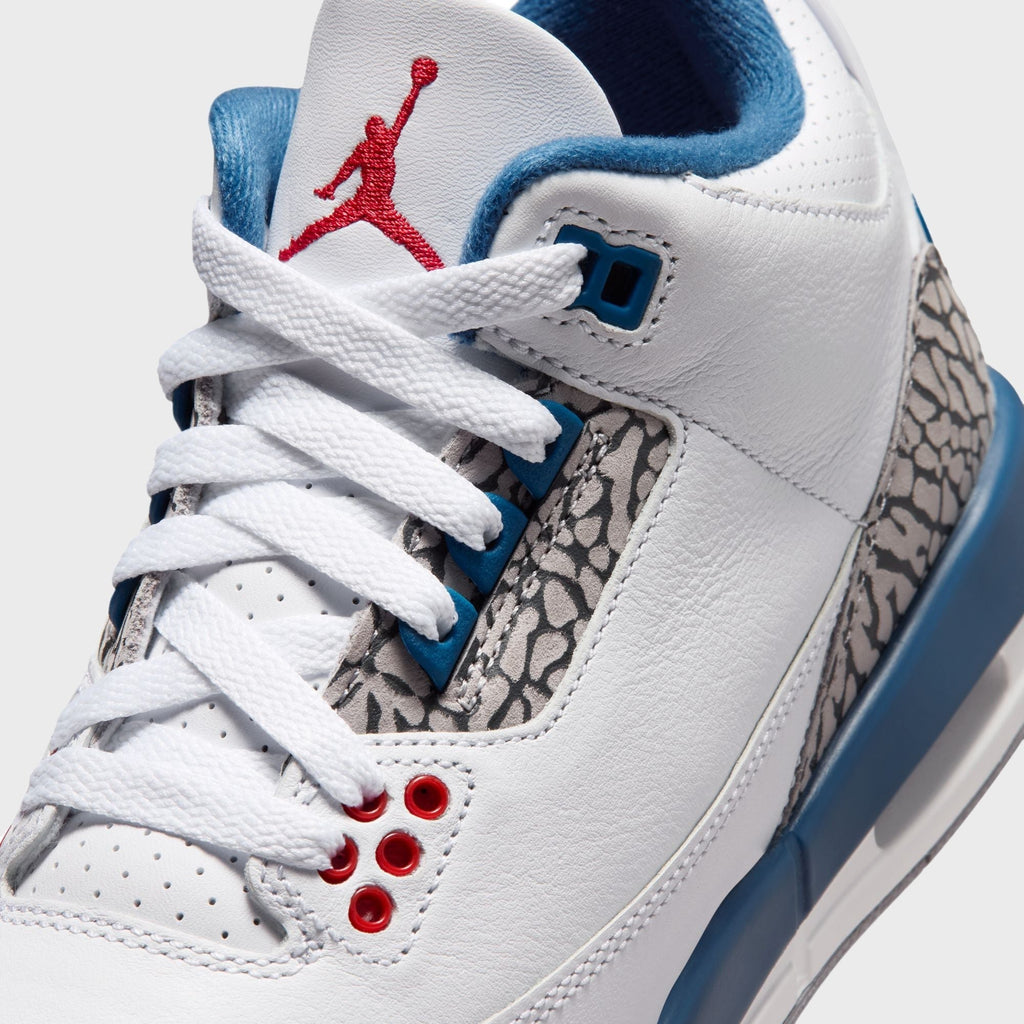 Jordan GS Air Jordan 3 Retro - White / True Blue / Cement Grey / Fire Red