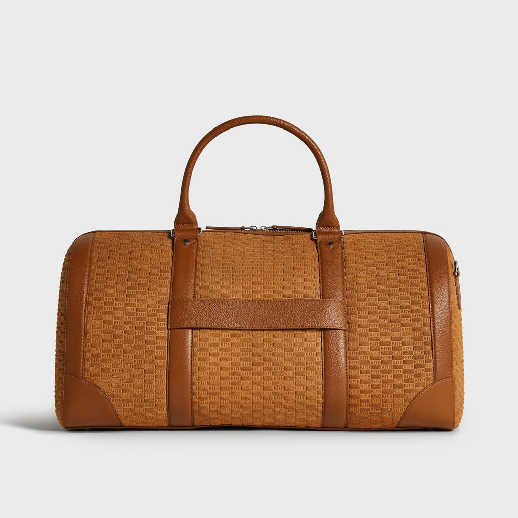 Kith Monogram Suede Traveler K55 Duffle Bag - Argil