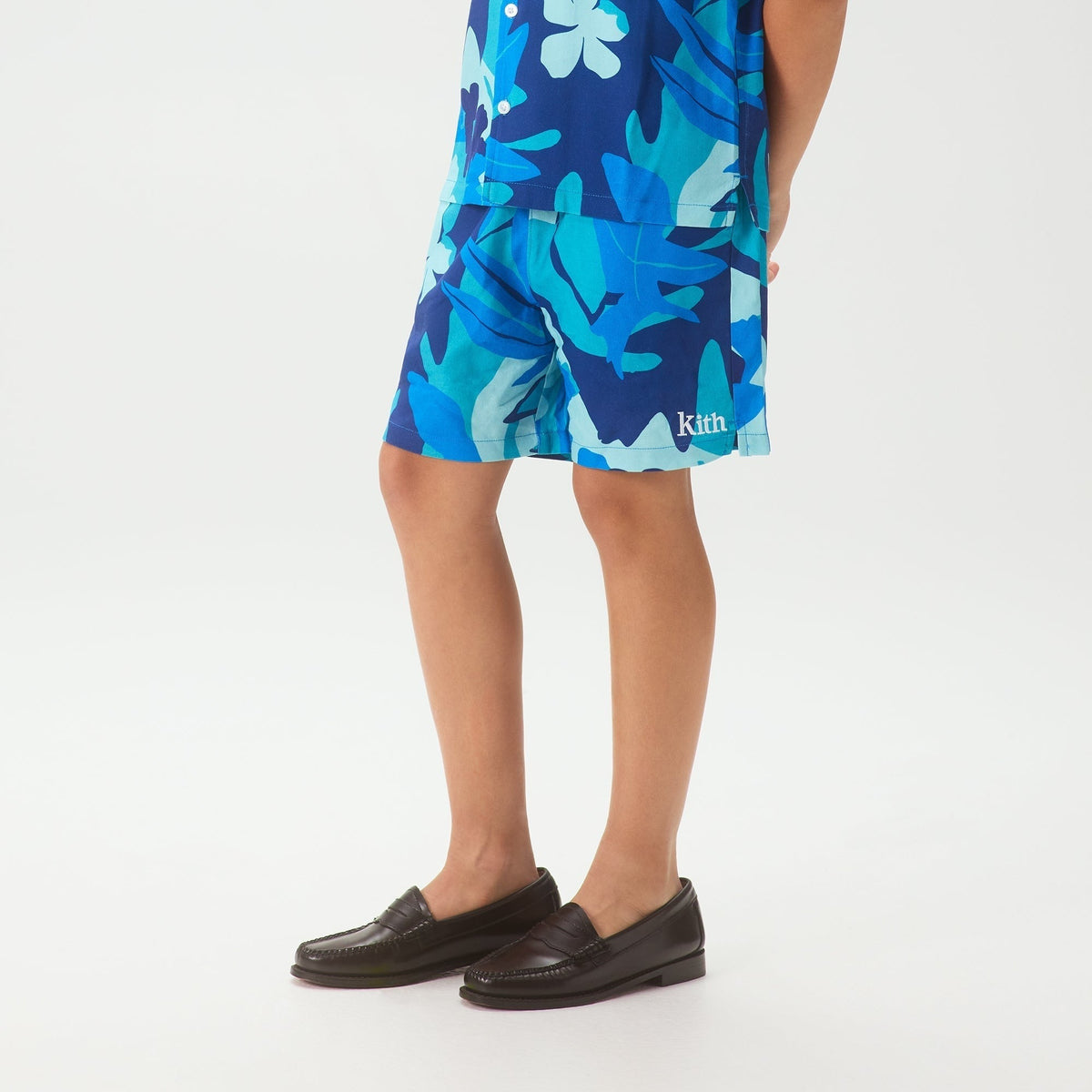 Kith Kids Abstract Tropical Thompson Camp Short - Turquoise