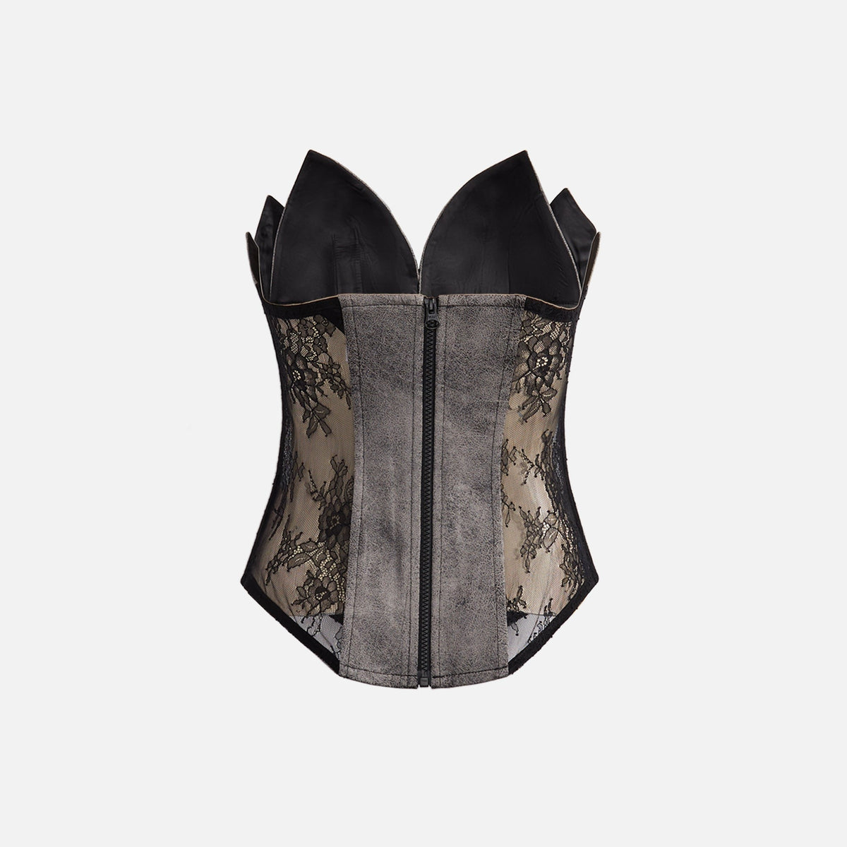 Kim Shui Washed Pleather Bustier - Grey