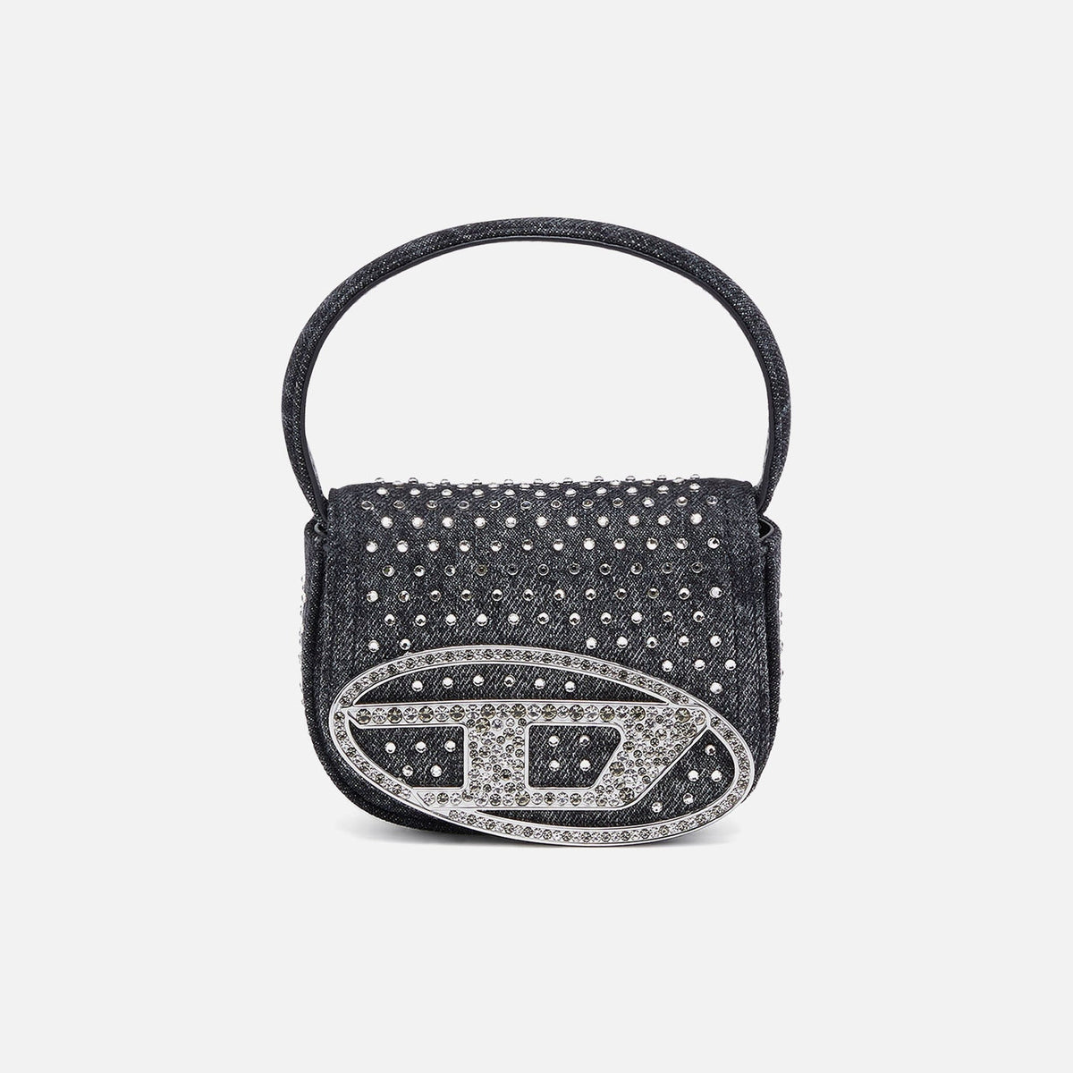 Diesel 1DR XS Denim Strass Bag - Black