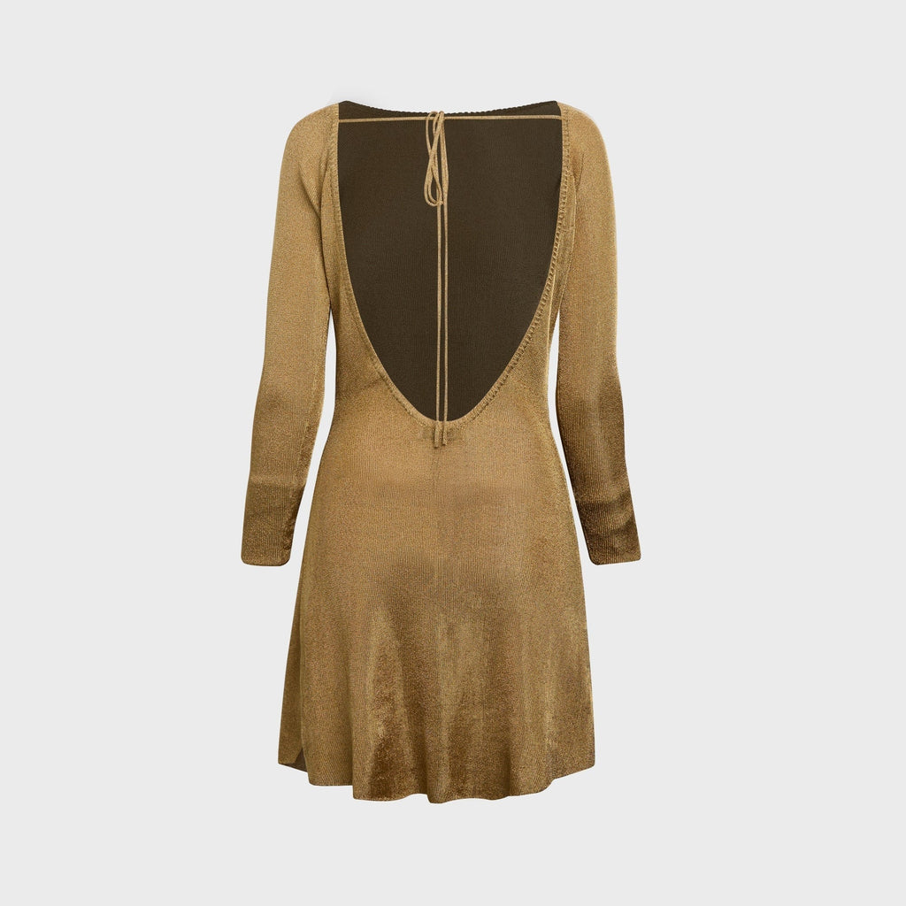 GUIZIO Estelle Backless Mini Dress - Gold