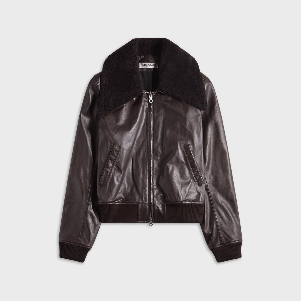 Our Legacy Pharos Bomber - Umber Brown Fluid Calfskin