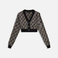 MISBHV Silk Wool Knitted Monogram Cropped Cardigan - Multi