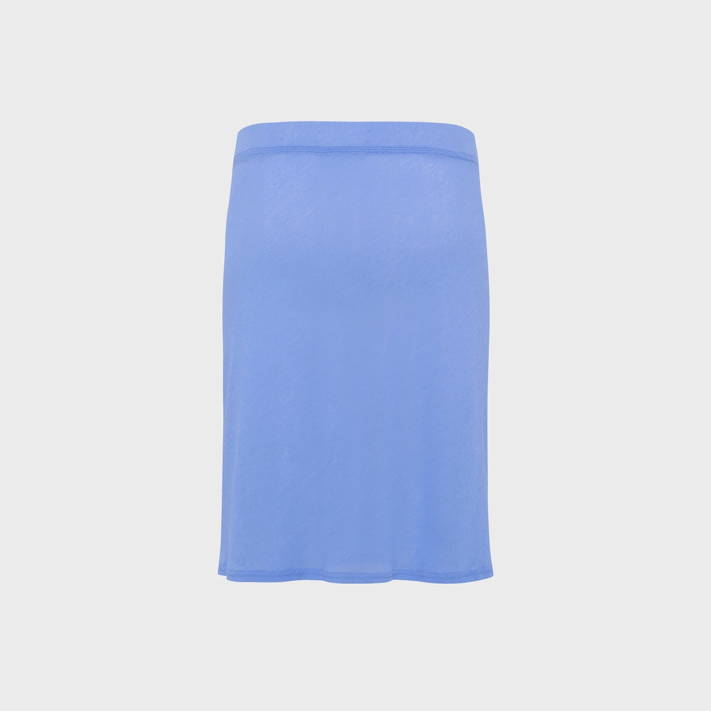 Siedres Liz Embroidered Semi Sheer Mesh Midi Skirt - Blue