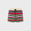 Siedres Renata Striped Crochet Mini Short - Multi